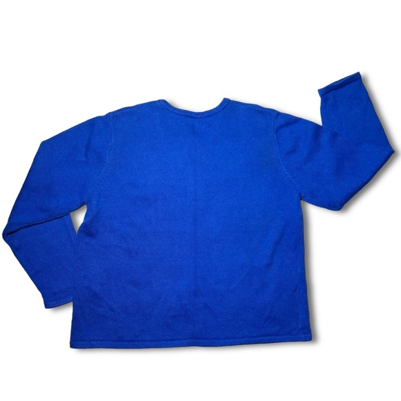 SOLD Blue Cardigan Sweater Dogs 1990s 2000s Vintage Marisa Christina Paw Prints - Picture 5 of 9